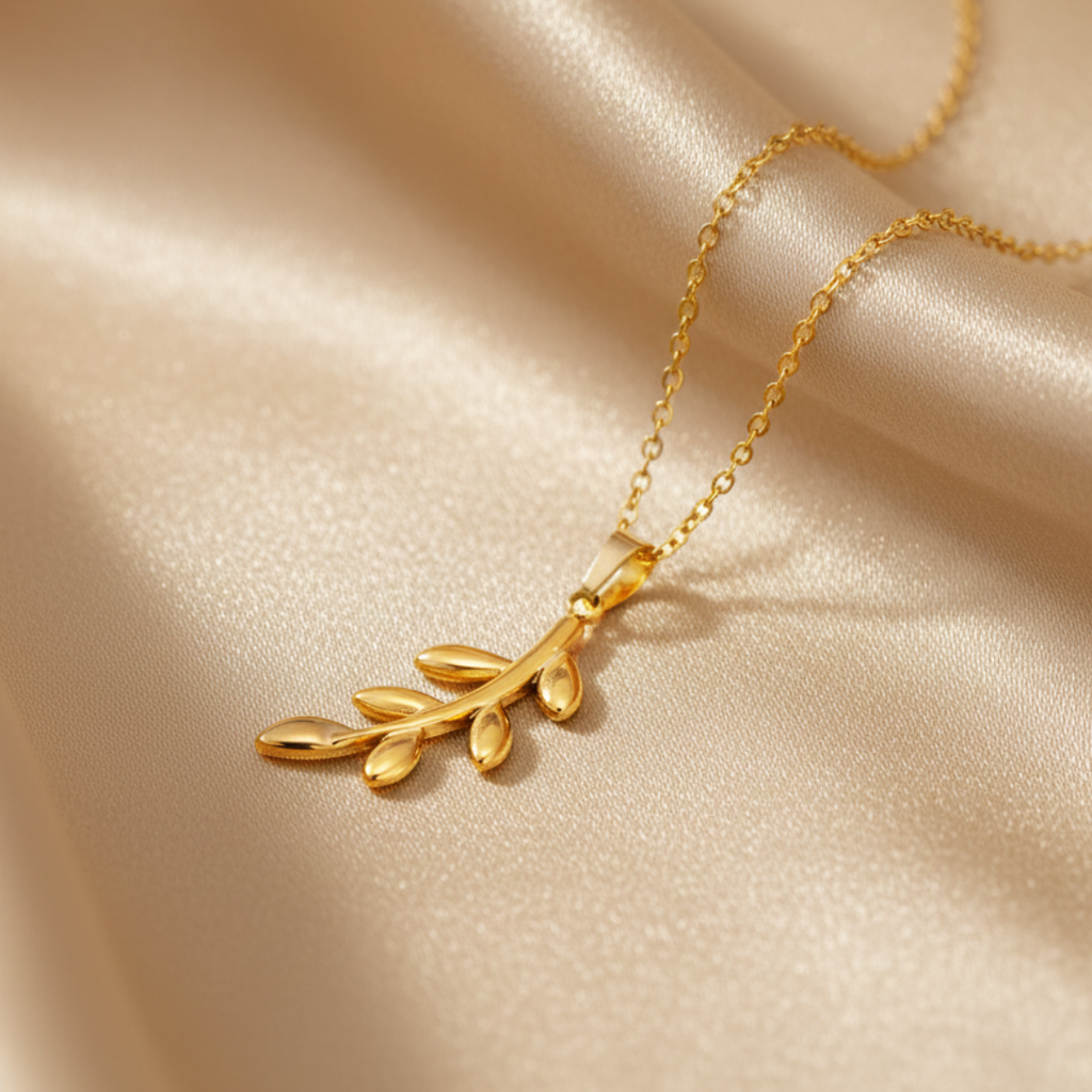 Qamar Palestine Olive Branch Necklace