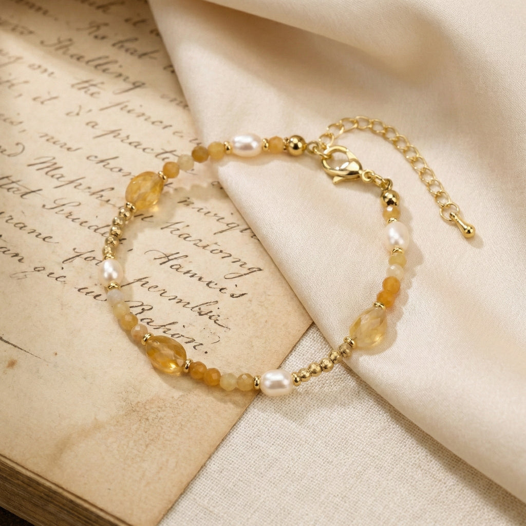 Agate & Pearl Bead Bracelet