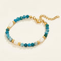 Turquoise Blue & Pearl Bead Bracelet