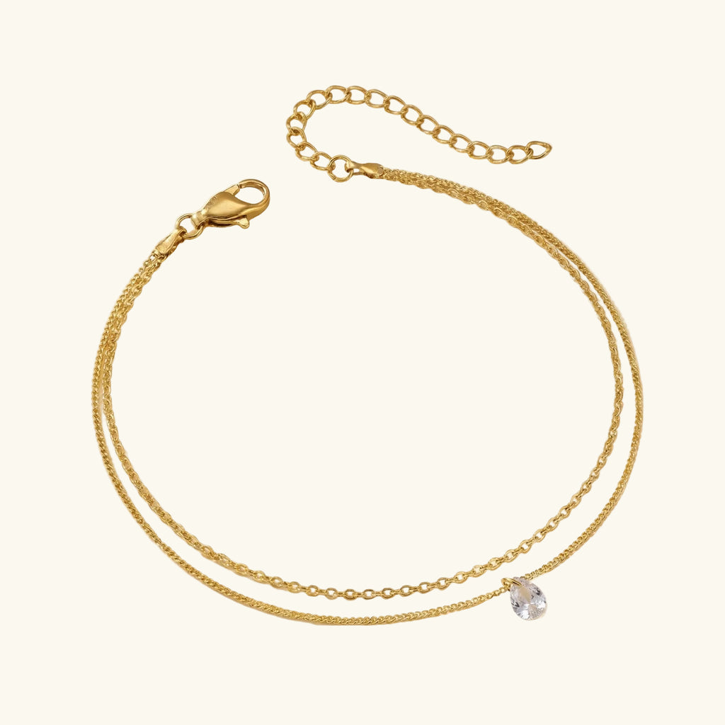 White Petal Shell Layered Anklet