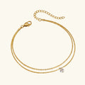 White Petal Shell Layered Anklet