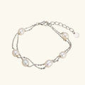 Silver Freshwater Pearl Layered Bracelet