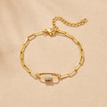Crystal Paperclip Charm Bracelet